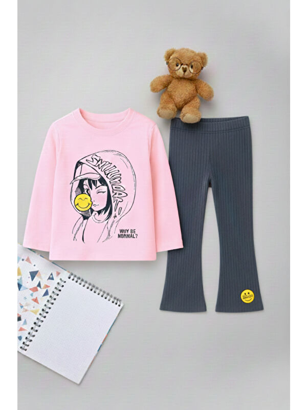 My Kids Wear Kız Çocuk Uzun Kollu Üst + Tayt – Okul & Kreş Rahat Takım 3-7 Yaş 12356