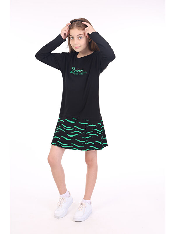 Toontoykids Kız Çocuk Baskılı Elbise