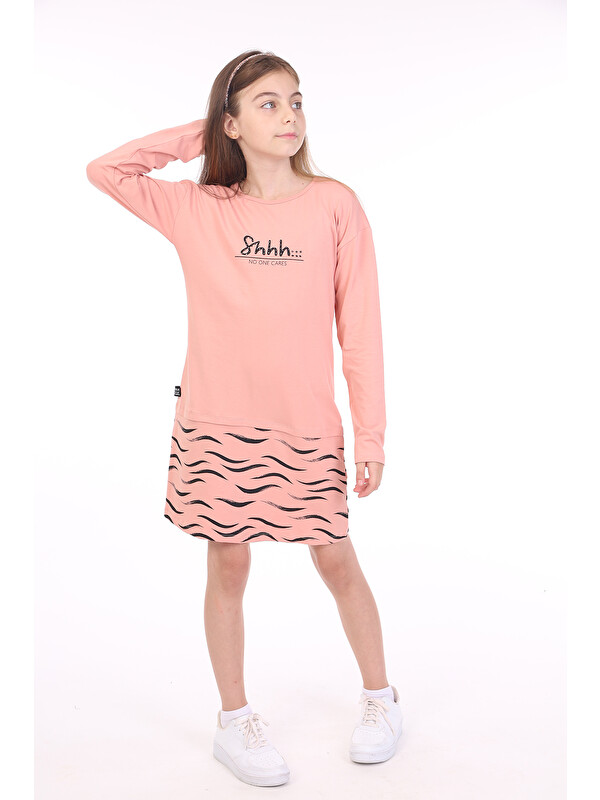 Toontoykids Kız Çocuk Baskılı Elbise