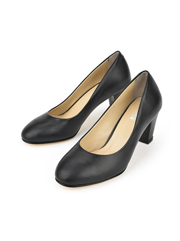 Kadın Hakiki Deri Topuklu Ayakkabı 1431030Z25014 Siyah - Görsel 6