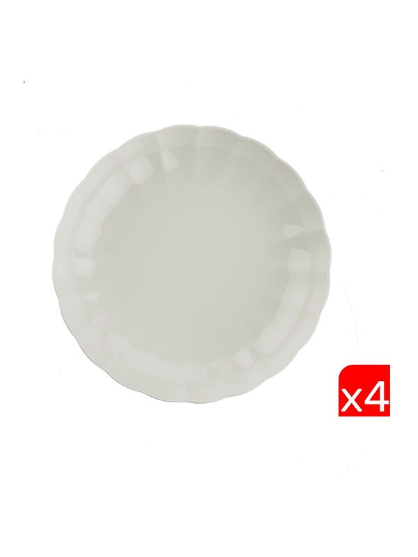 Kütahya Porselen Bone Luz Krem Çukur Tabak 20cm 4 lü