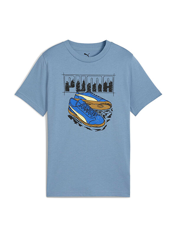 Puma Graphic Erkek Çocuk Mavi Tişört