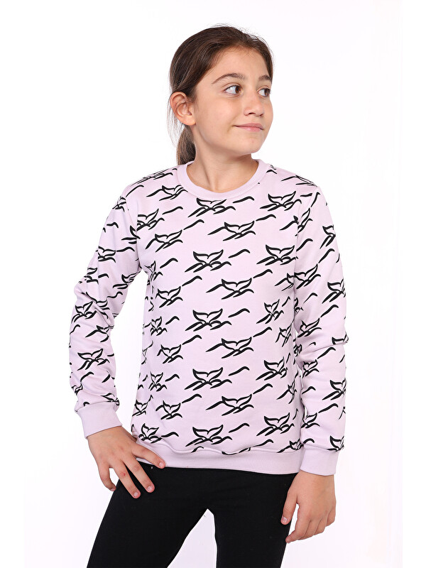 Toontoykids Kız Çocuk Komple Balık Kuyruğu Baskılı Sweatshirt