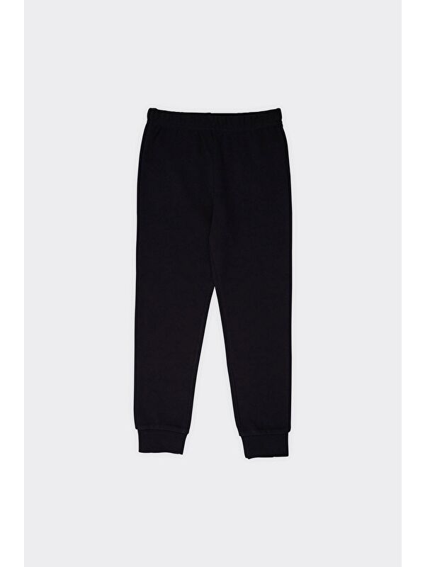 Panço Erkek Çocuk Beli Lastikli Siyah Pijama Altı