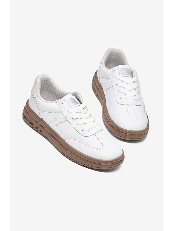 Tonny Black Beyaz Tonny Black Rahat Kalip Kadın Kauçuk Taban Bağcıklı Sneaker