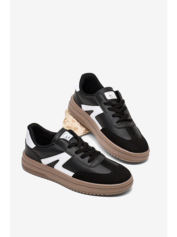 Tonny Black Beyaz Tonny Black Rahat Kalip Kadın Kauçuk Taban Bağcıklı Sneaker