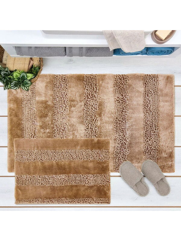 Evidea Soft Line 2'li Banyo Paspası - Vizon - 60x90 cm + 45x60 cm