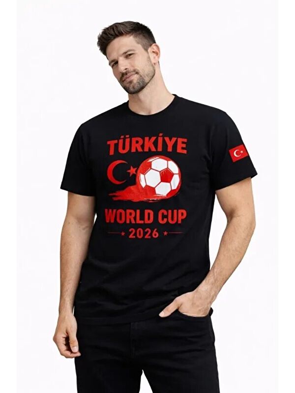Jane's Erkek Türkiye World Cup 2026 Baskılı Tişört Futbol Temalı Forma Tişört