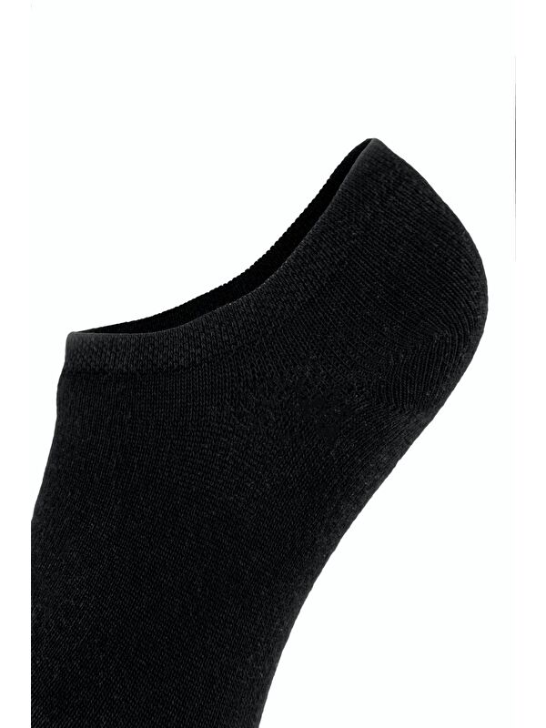 6'lı Kadın Siyah Bambu Yüksek Kaliteli Dikişsiz Yumuşak Nefes Alabilen Sneakers Çorap - Görsel 4