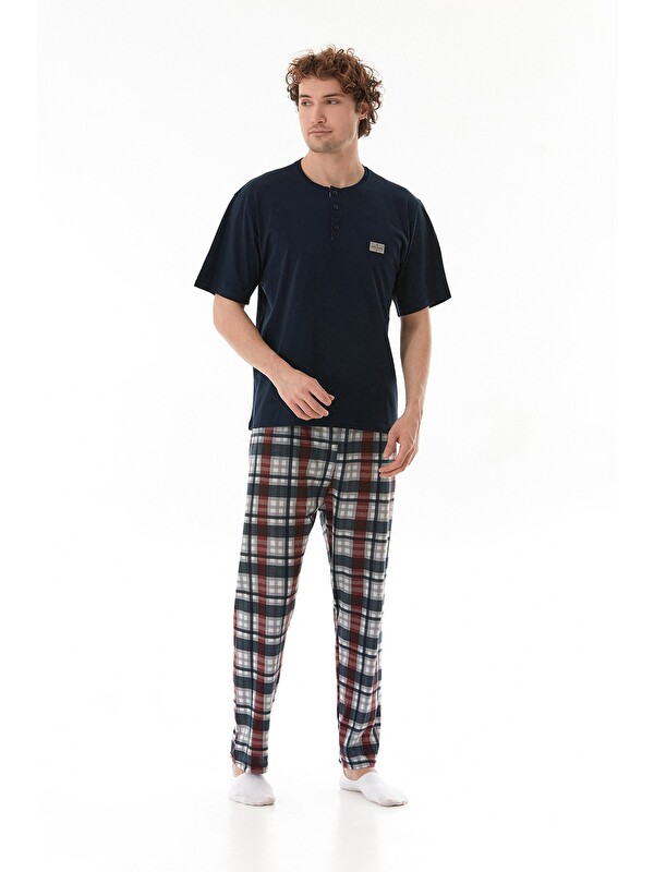 Fullamoda Ekose Desenli %100 Pamuk Pijama Takımı