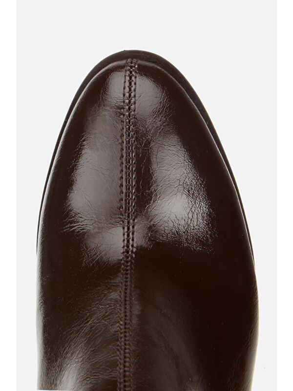 Yaya By Hotiç Kahverengi Yaya By Hotiç Yaya By Kadın Rugan Fermuarlı Kalın Topuklu Bot