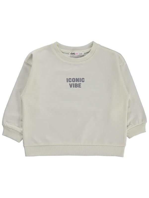 Civil Girls Basic 2-5 Yaş Sweatshirt - Ekru
