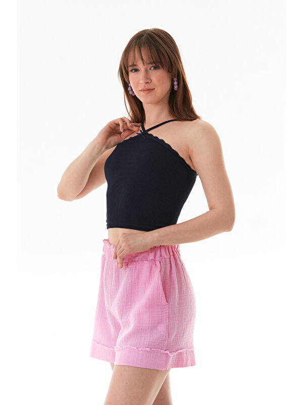 Fullamoda Fitilli Çapraz Askılı Crop Body
