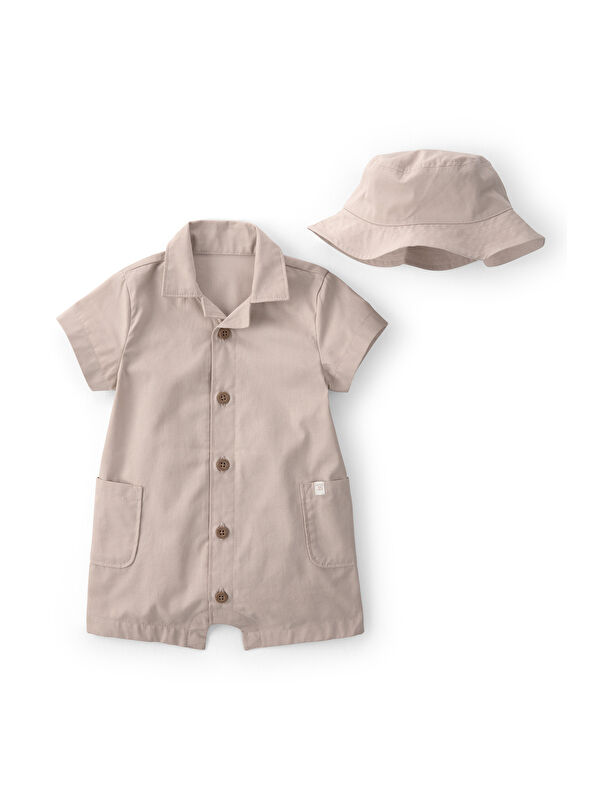 Carter's Erkek Bebek Kısa Tulum 3 Ay-24 Ay Bej