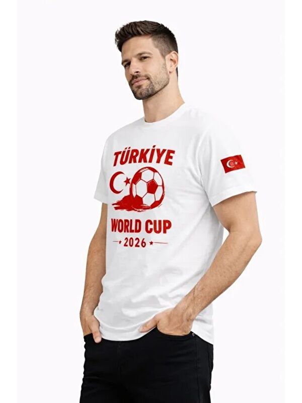 Jane's Erkek Türkiye World Cup 2026 Baskılı Tişört Futbol Temalı Forma Tişört