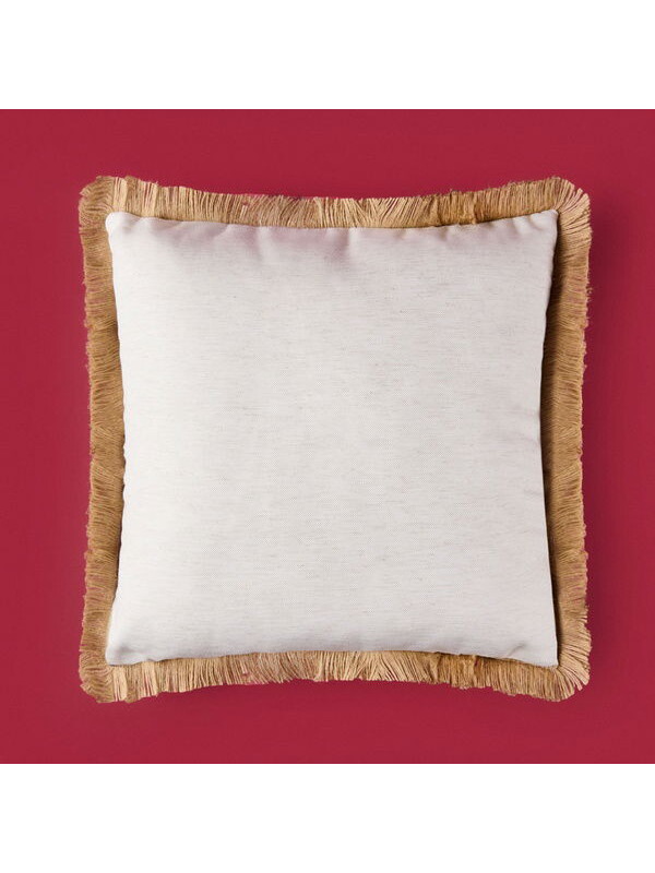 Evidea Soft Palm Breeze Saçaklı Kırlent - Ekru - 45x45 cm