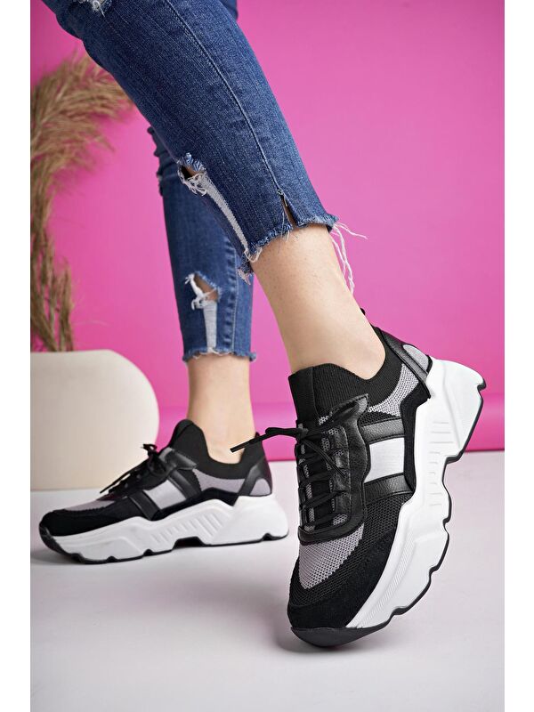 SEPHO Günlük Yürüyüş Koşu Yüksek Taban Rahat Kadın Sneaker Spor Ayakkabı - Görsel 3