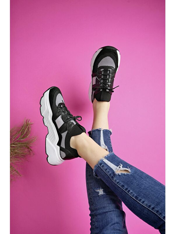 SEPHO Günlük Yürüyüş Koşu Yüksek Taban Rahat Kadın Sneaker Spor Ayakkabı - Görsel 4