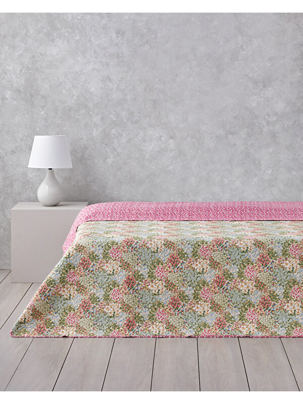 English Home Blossom Bouquet King Size Çok Amaçlı Örtü 240x220 cm Pembe