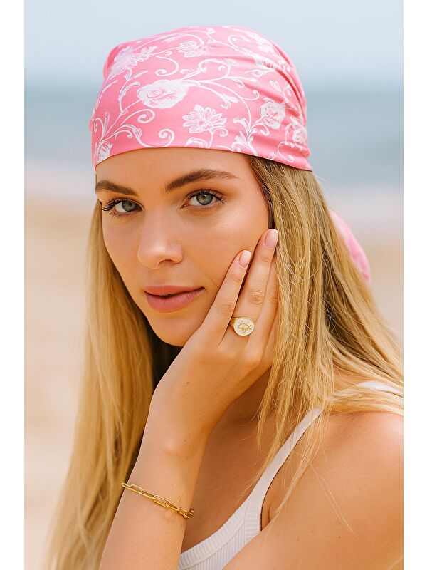 New Obsessions Etnik Desenli Saten Bandana Fular
