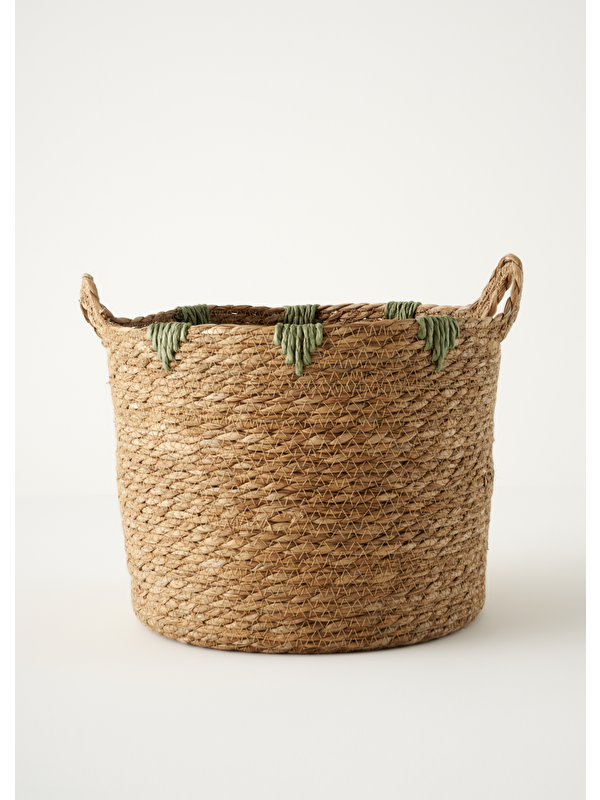 Bella Maison Auris Kulplu Sepet Naturel (30x28x24 cm)