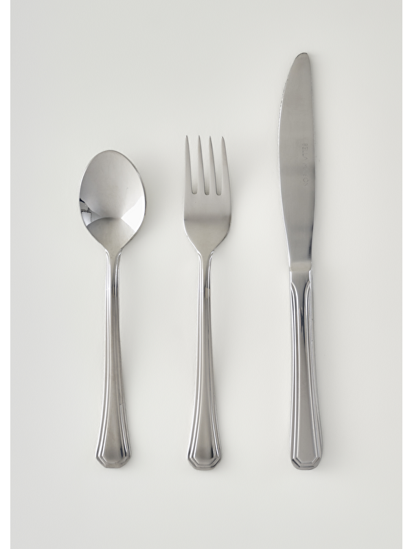 Bella Maison Venedik 18 Parça Tatlı Çatal Kaşık Bıçak Seti Silver