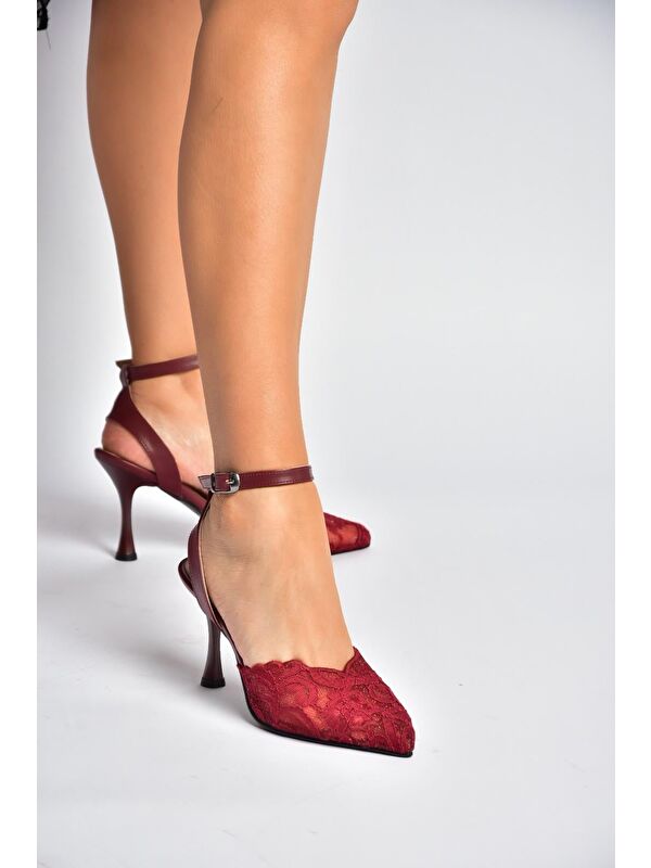 Fox Shoes Bordo Kadın Topuklu Ayakkabı Y752044206