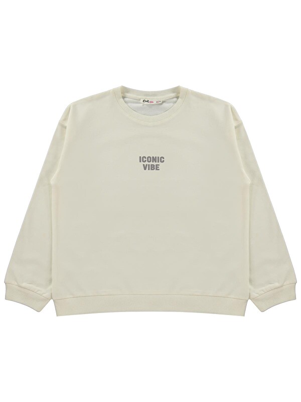 Civil Girls Basic 10-13 Yaş Sweatshirt - Ekru
