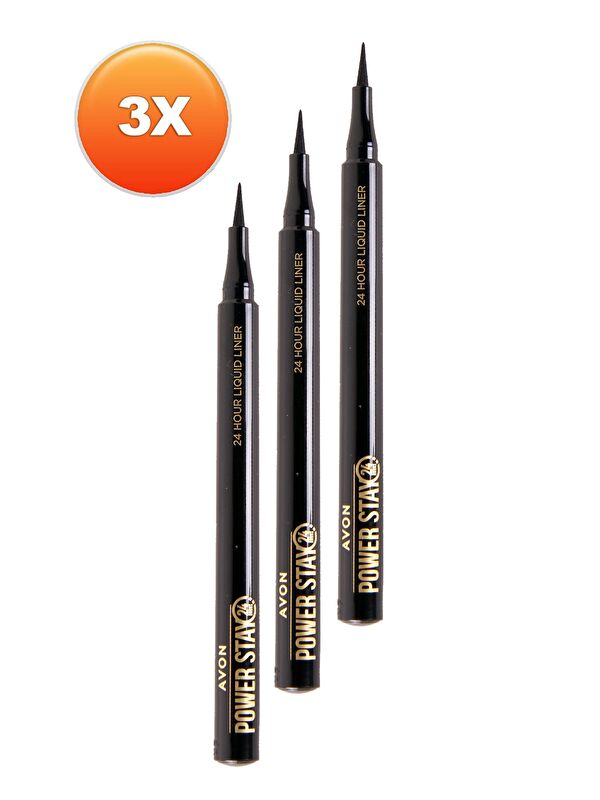 AVON Power Stay Likit Liner Blackest Black 3'lü Set