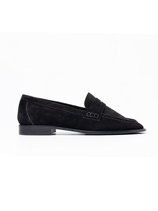Chiara Bellini Kadın Siyah Loafer Ayakkabı 2016 21 Split Suede