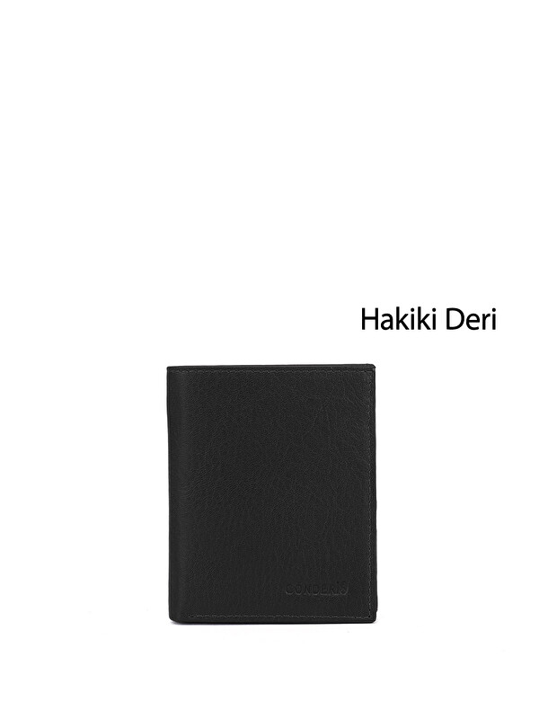 GÖNDERİ(R) Erkek SİYAH Hakiki Deri Dikey Cüzdan