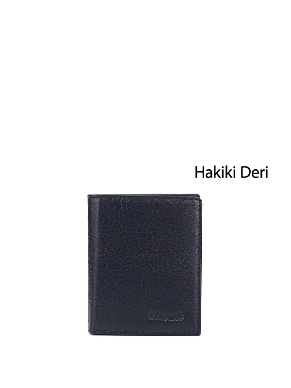 GÖNDERİ(R) Erkek AÇIK LACİVERT Hakiki Deri Dikey Cüzdan