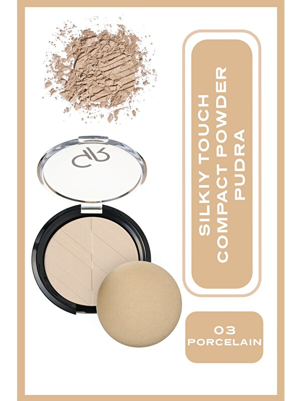 GOLDEN ROSE Silky Touch Compact Powder No: 03 Porcelain - Sıkıştırılmış Pudra - 8691190115036