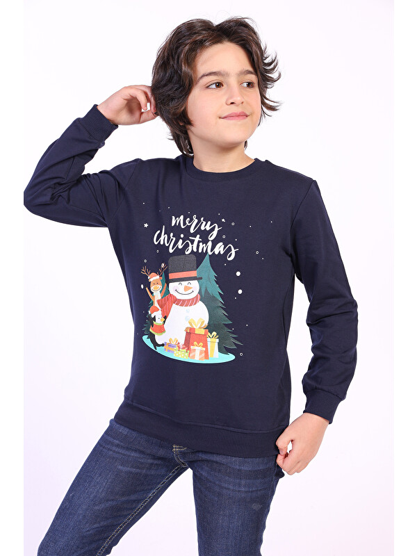 Toontoykids Unısex Çocuk Merry Chrıstmas Baskılı Sweatshirt