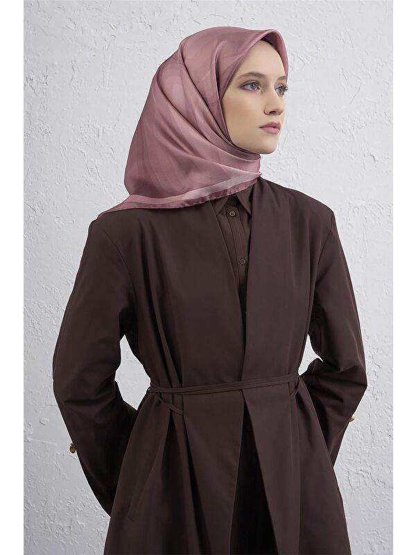 ARMİNE Geometrik Desenli Saf İpek Twill Eşarp 9402D 05