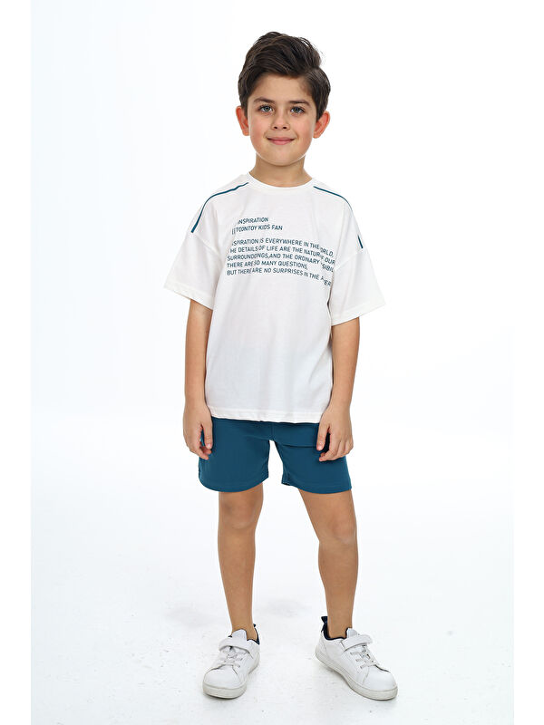 Toontoykids Erkek Çocuk Baskılı Şortlu Takım