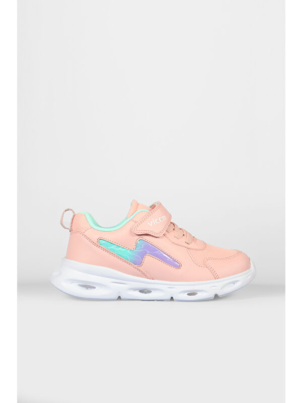 Fash Işıklı Kız Okul Öncesi Pudra Spor Ayakkabı - Görsel 2