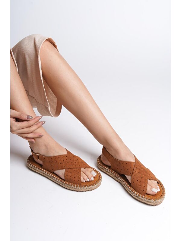 Çapraz Bantlı Kadın Espadril Sandalet - Görsel 2