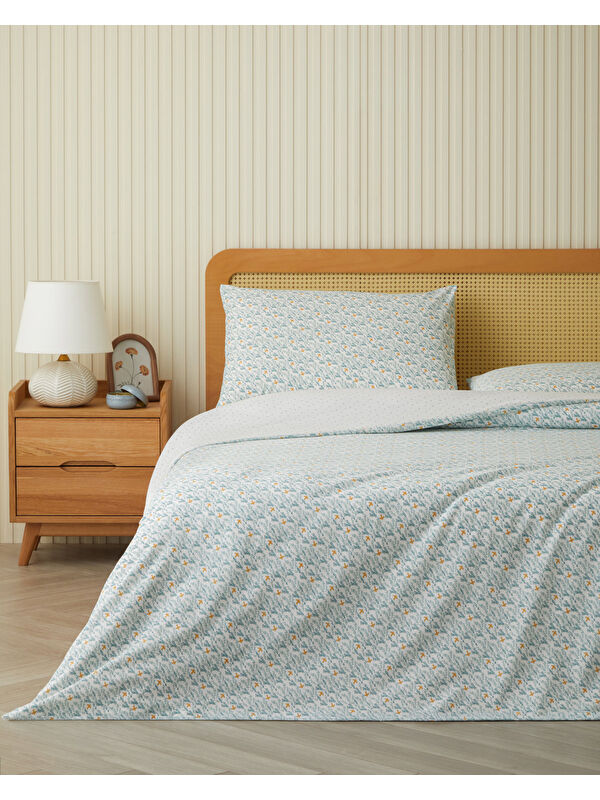 English Home Pure Wings Kolay Ütülenir Çift Kişilik Nevresim Seti 200x220 cm Hardal-Yeşil