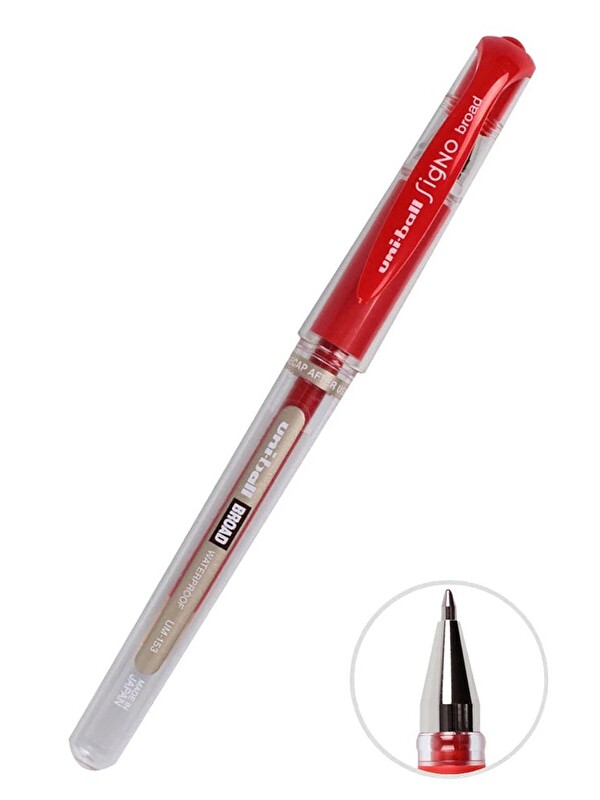 Uni-Ball İmza Kalemi 1 Adet Uniball Signo Broad1.0 mm Roller Pilot Kalem Um-153 Roller Uçlu Likit Mürekkepli