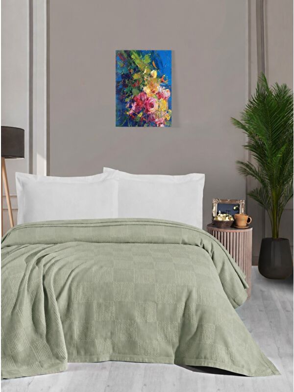 Mulberry Waflle Desenli Pike Battaniye %100 Pamuk Kalın İplik Yumuşak Battal Boy 240 x 260
