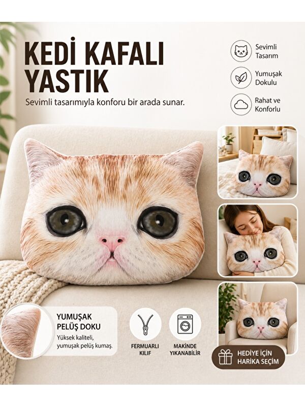 Mulberry Sevimli Tasarımlı Pelüş Yastık 65x55 cm – Yumuşak Dokulu Dekoratif & Uyku Yastığı