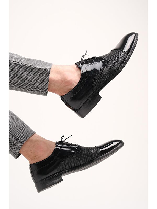 Hty 801 Hasır Detaylı Bağcıklı Erkek Klasik Ayakkabı - Görsel 5