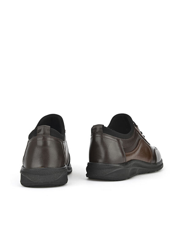 Erkek Hakiki Deri Sneaker 143423Z69 Kahve - Görsel 4