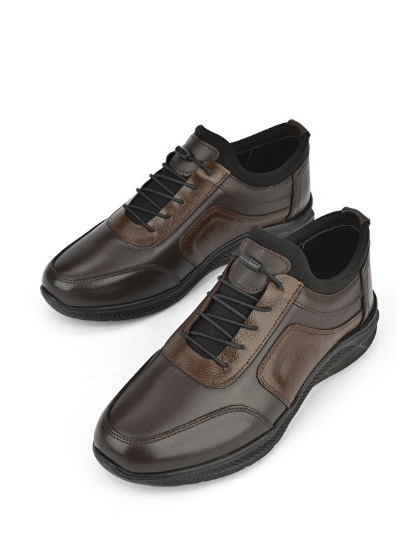 Erkek Hakiki Deri Sneaker 143423Z69 Kahve - Görsel 6