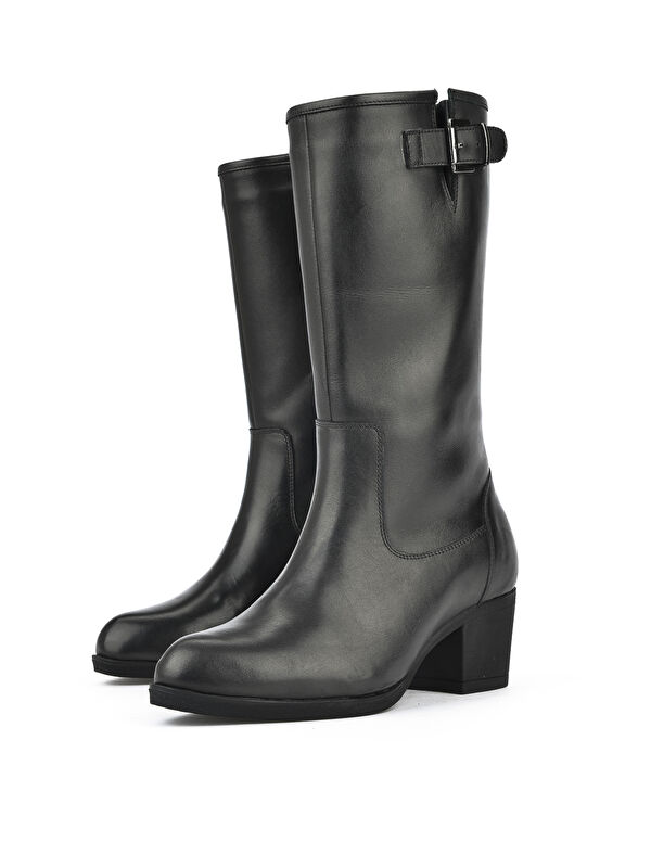 Kadın Hakiki Deri Çizme 14319Z88082 Siyah - Görsel 6