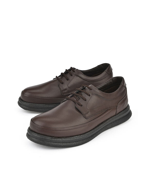Erkek Hakiki Deri Konfor Ayakkabı 14310ZCL04 Kahve - Görsel 6