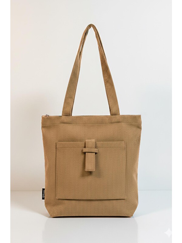 Bagg Luna Model Taba Kadife Çanta
