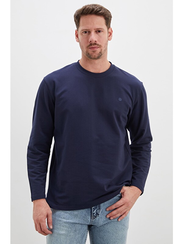 Fullamoda Baskılı Bisiklet Yaka Sweatshirt