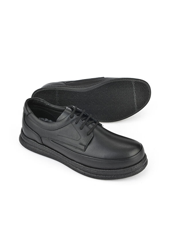 Erkek Hakiki Deri Konfor Ayakkabı 14310ZCL04 Siyah - Görsel 5